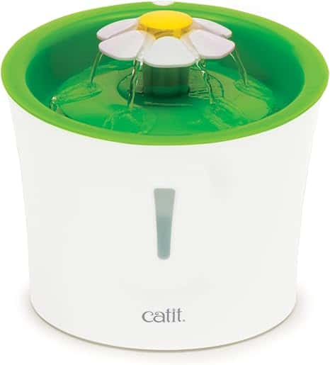 Catit LED Flower Fountain with Triple Action Filter, Cat Drinking Water Fountain, 3 L