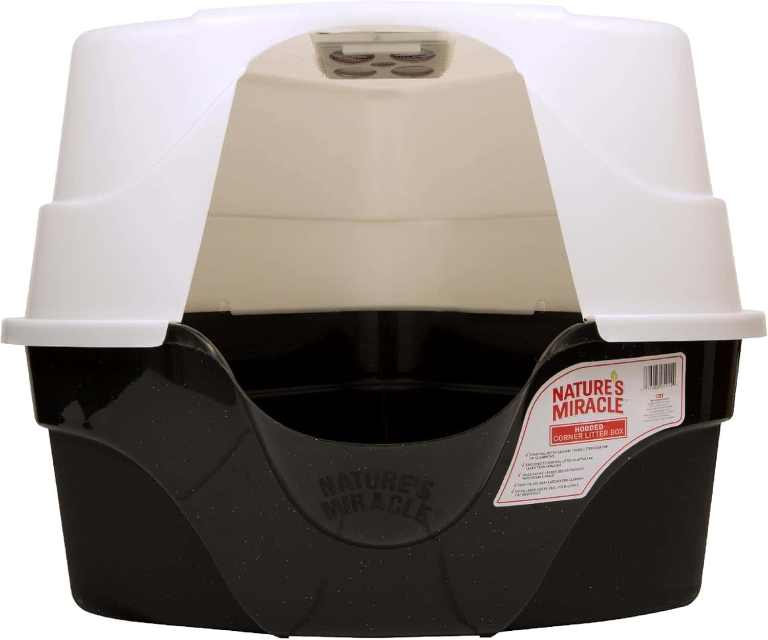 Nature's Miracle hooded corner litter box with odor control filter