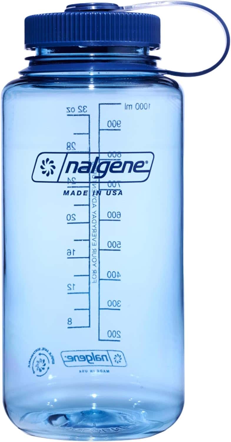 Nalgene Sustain Tritan BPA-Free Water Bottle Made with Material Derived From 50% Plastic Waste, 32 OZ, Wide Mouth