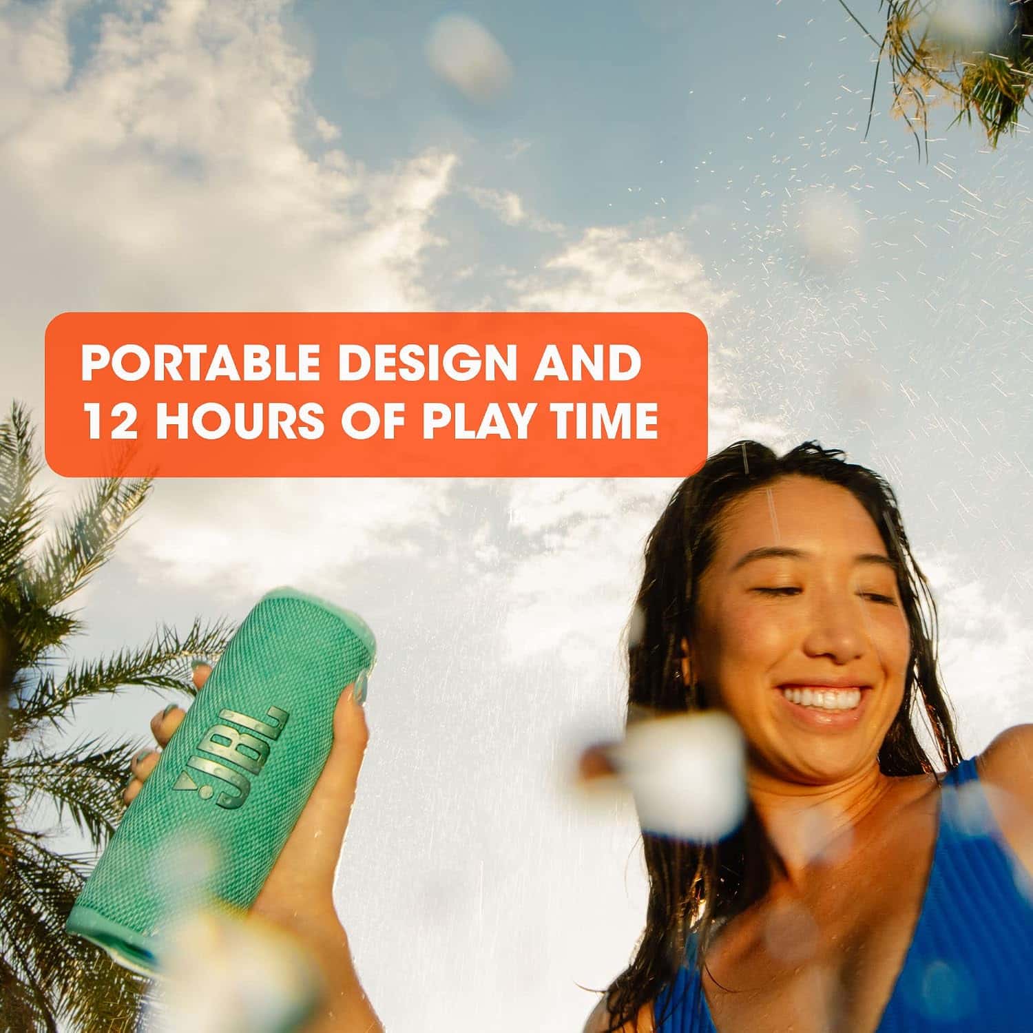 JBL Flip 6 - Portable Bluetooth Speaker, powerful sound and deep bass, IPX7 waterproof, 12 hours of playtime, JBL PartyBoost for multiple speaker pairing