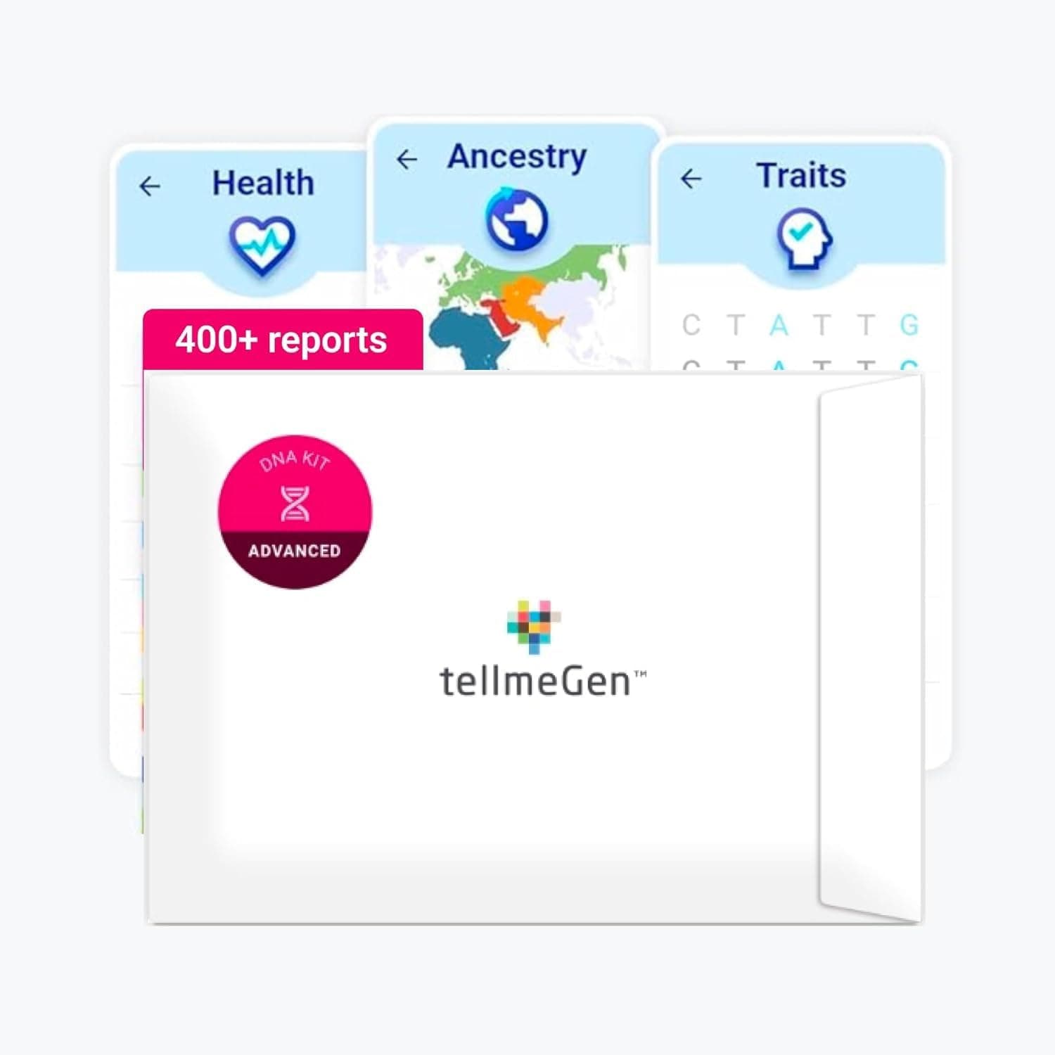 tellmeGen Advanced DNA Test Kit with 400+ health, ancestry, traits and fitness reports