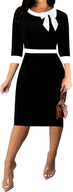 Xinlees women's bodycon pencil midi dress with ruffle sleeves