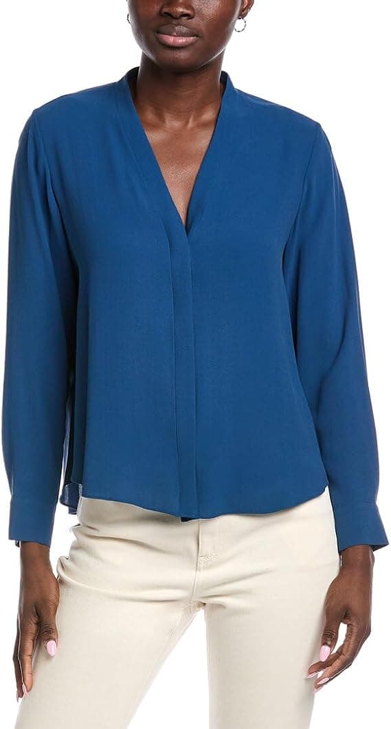Eileen Fisher petite silk shirt in soft ivory