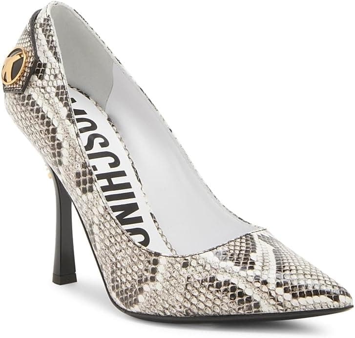 Moschino Peace Button 100MM Leather Pumps - Designer Heels - Under $1,000