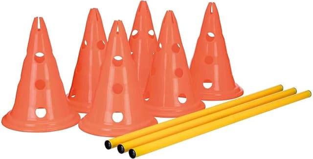 TRIXIE Dog Agility Hurdle Cone Set – Adjustable Crossbar