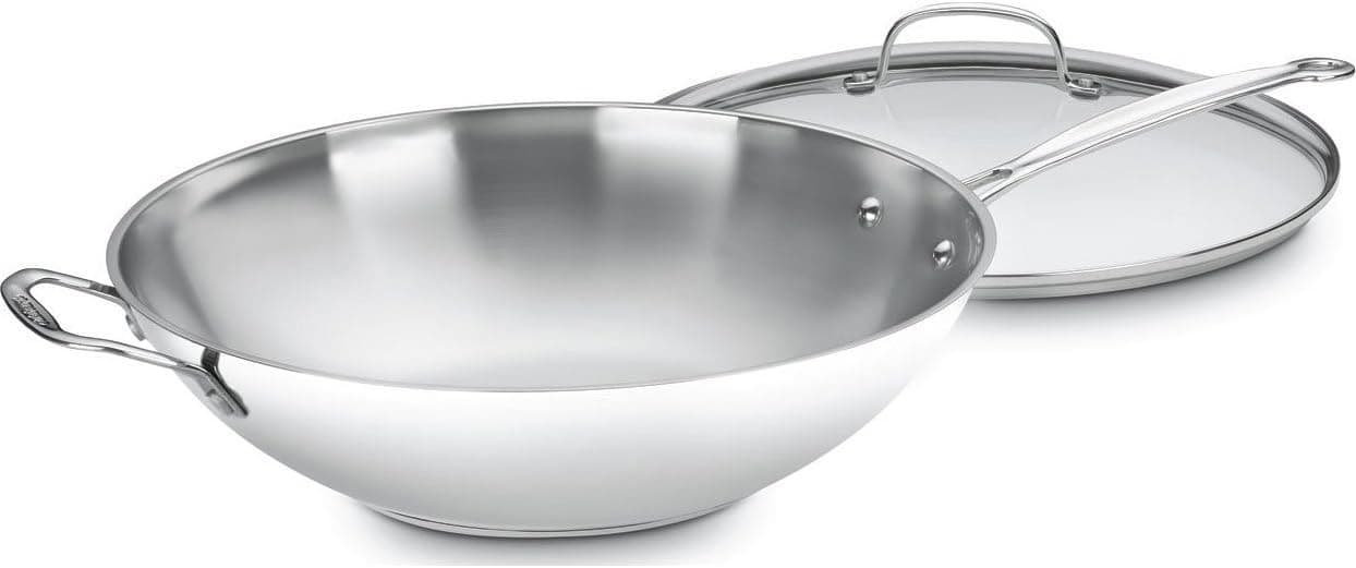 Cuisinart 14-Inch Stir-Fry Pan with Helper Handle and Glass Cover