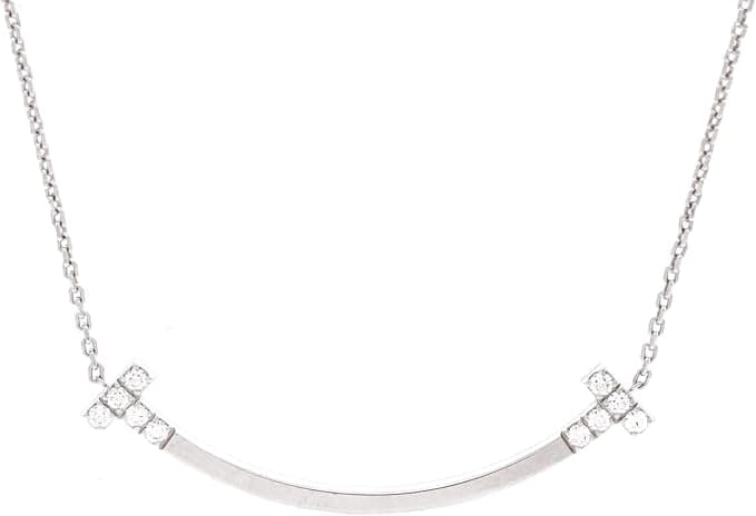 Click to view Tiffany & Co. Pre-Loved T Smile Pendant Necklace 18K White Gold with Diamonds Medium, White Gold on Amazon Tiffany & Co. Pre-Loved T Smile Pendant Necklace 18K White Gold with Diamonds Medium, White Gold - Jewelry - $2,000+