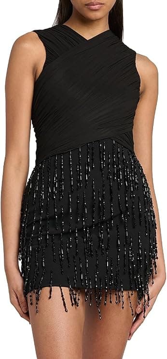 Alberta Ferretti Beaded Wrapped Minidress