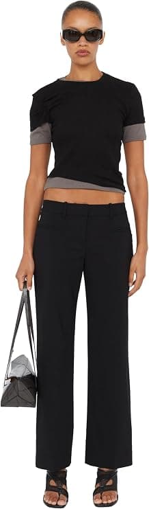 Christopher Esber Sheer Ribbed Overlay Loophole Tee - Designer Tops - Under $300