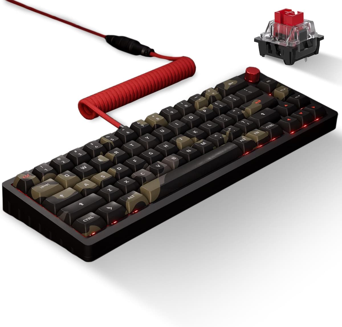 Das Keyboard DeltaForce 65 Urban Camo Mechanical Keyboard – Hot-Swappable Switches, PBT Sublimation Keycaps, CNC Aluminum Gasket Mount, RGB Backlit – Compact Gaming & Typing Keyboard