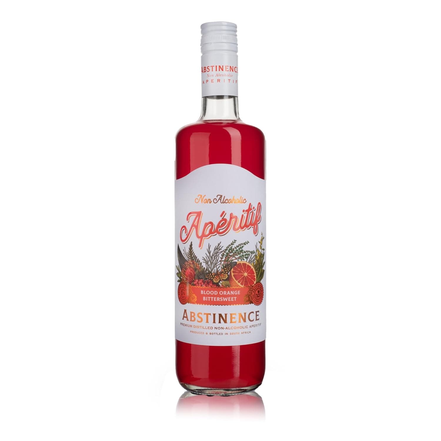 Abstinence Blood Orange Non Alcoholic Aperitif 750ml Award-Winning Botanical Inspired Bittersweet