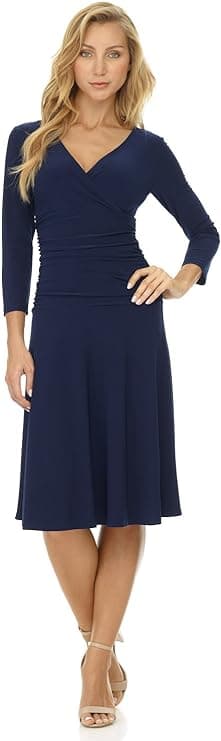 Rekucci fit and flare crossover dress ready for office and party