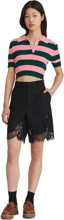 Monse Lace Trimmed Tailored Shorts - Luxury Bottoms - Under $1,000