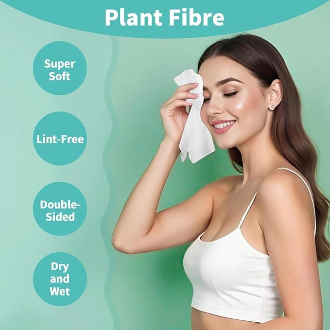 Face Towels, 10"×12" Disposable Face Towel, Face Towelettes XL, Ultra Soft Makeup Remover Dry Wipes, Thick Face Towel for Travel, 15 Count (Pack of 1) - Beauty & Cosmetics - Face Towels - Under $25