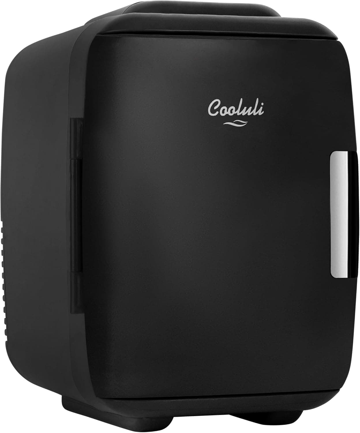 Cooluli Mini Fridge for Bedroom - Car, Office Desk & Dorm Room - Portable 4L/6 Can Electric Plug In Cooler & Warmer, Black