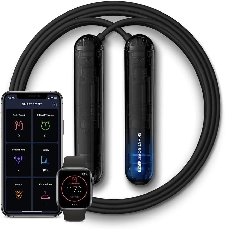 Tangram Smart Rope Pure glowing mid-air during a jump session
