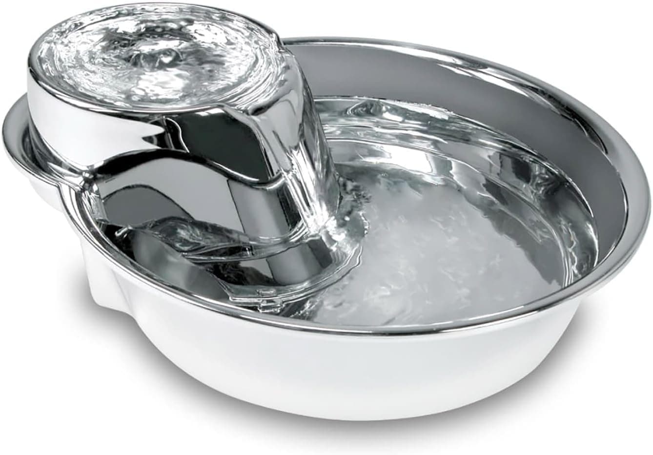 Pioneer Pet Raindrop stainless steel fountain with curved spout