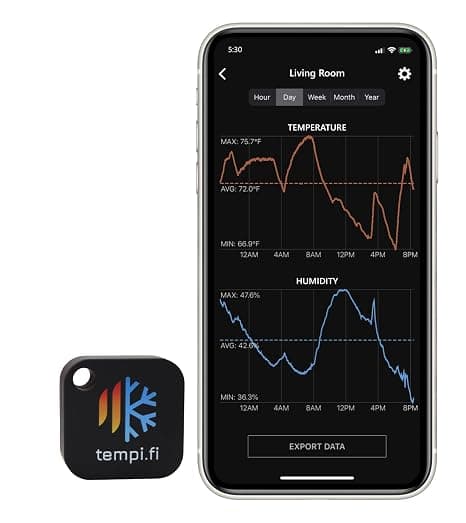 Wireless Temperature and Humidity Sensor - Bluetooth Smart Monitor with Data Logger