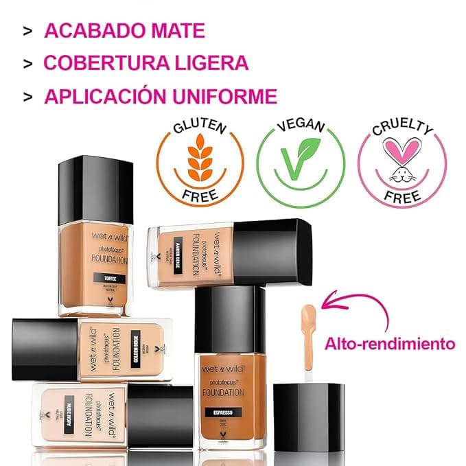 wet n wild Photo Focus Matte Liquid Foundation Soft Beige, Vegan & Cruelty-Free