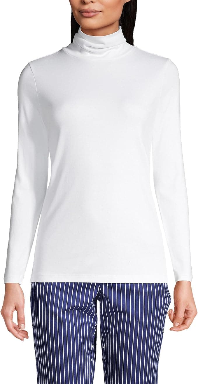 Lands' End women's Supima cotton turtleneck in navy