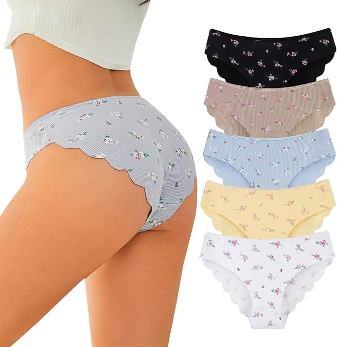 Seamless Underwear for Women Cotton Bikini 5 Pack