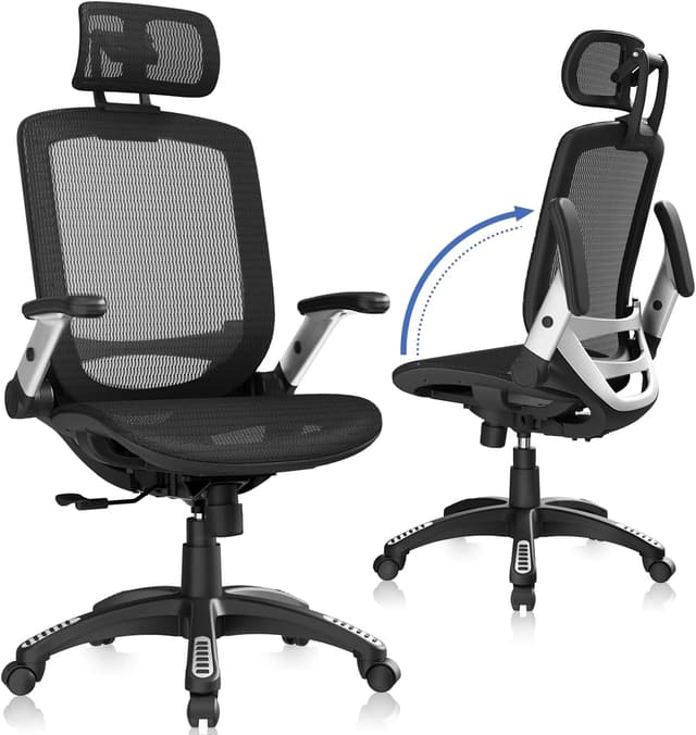 GABRYLLY ergonomic office chair with high back and headrest in a home office setup