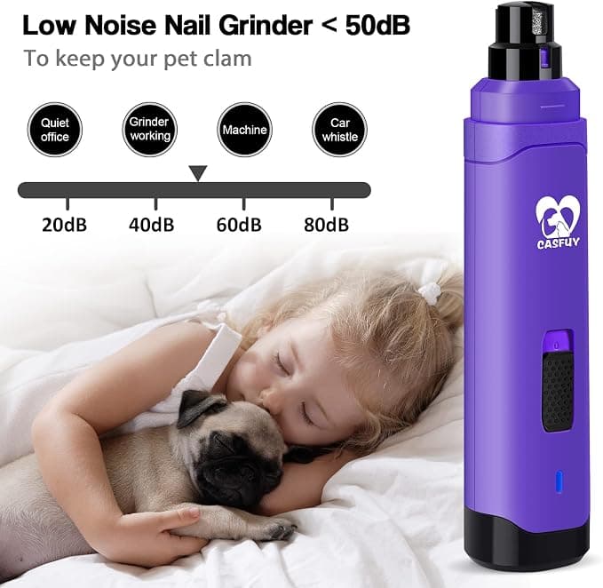 Casfuy dog nail grinder in purple with diamond drum