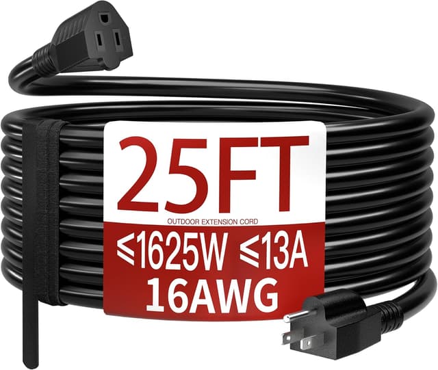 16/3 25 FT Outdoor Extension Cord Waterproof