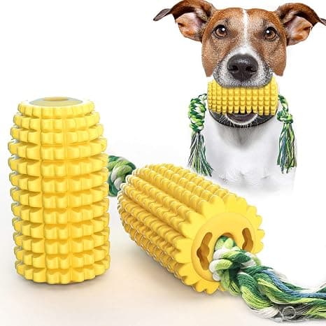 Dog Chew Toys – Puppy Toothbrush Clean Teeth Interactive Corn Toy
