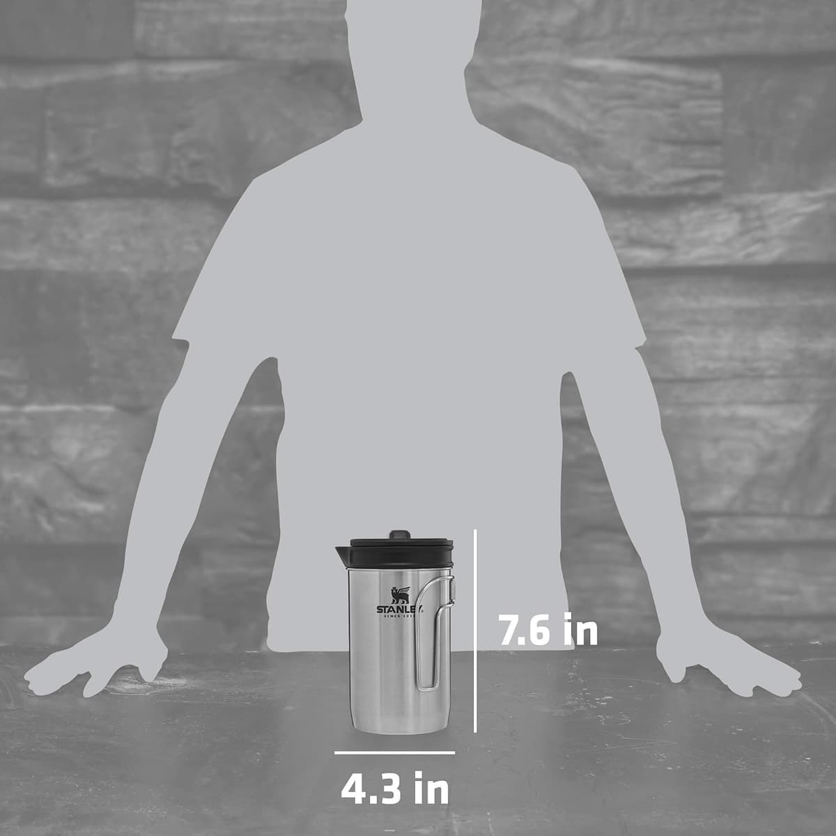 STANLEY All In One French Press Coffee Maker 32 oz | 5 Minute Brew, 4 Hours Hot | Mesh Filter for Coffee Grounds | Insulated Stainless Steel French Press | BPA-Free | Stainless