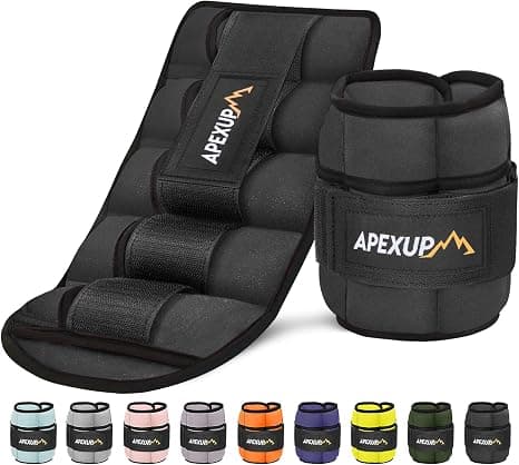 APEXUP 10lbs/Pair Adjustable Ankle Weights for Women and Men, Modularized Leg Weight Straps for Yoga, Walking, Running, Aerobics, Gym