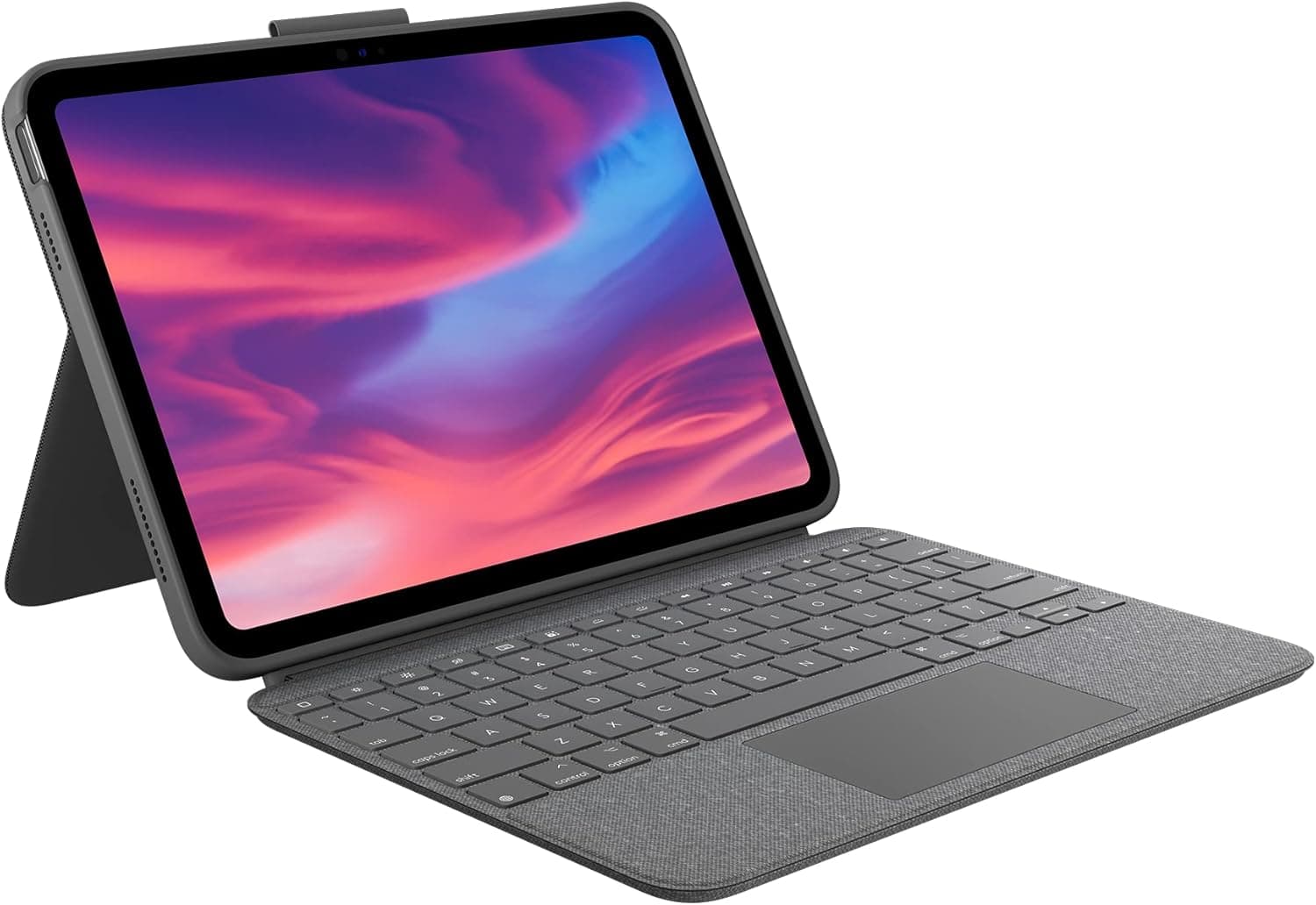 Logitech Combo Touch keyboard case attached to iPad 10th gen