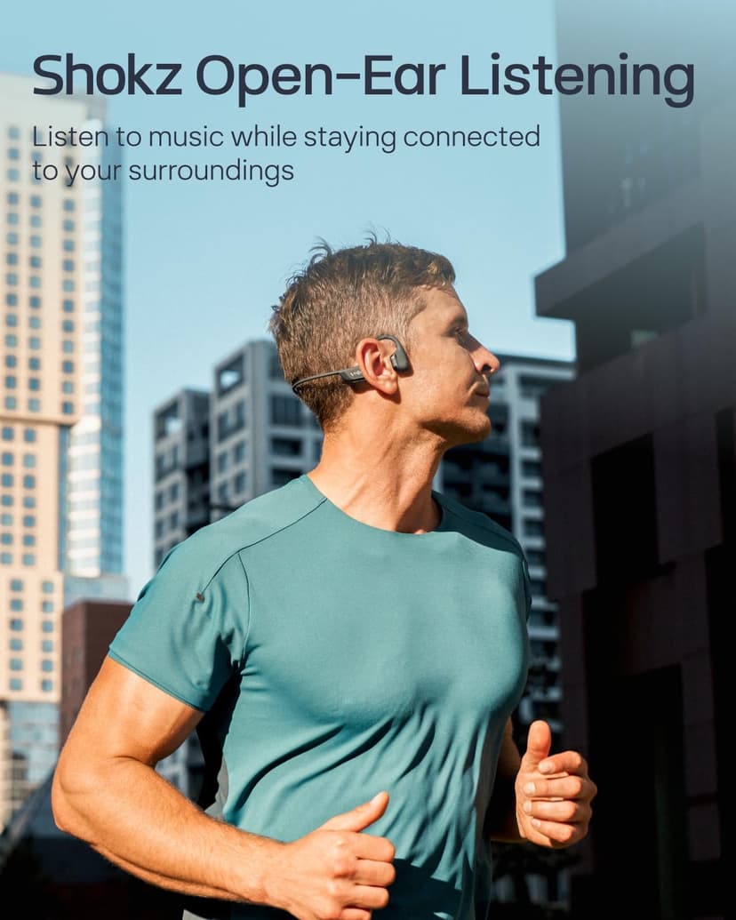Shokz OpenRun Pro 2 bone conduction headphones on a reflective vest