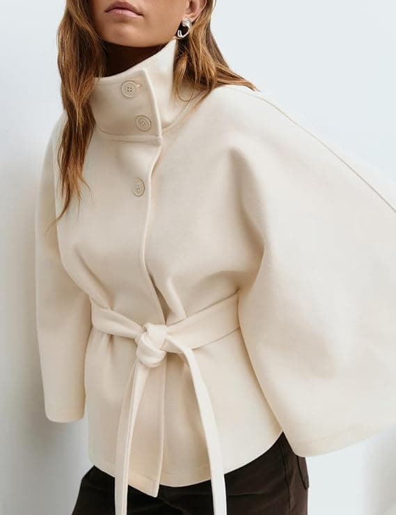 OPCAKM Women's Batwing Sleeve Poncho Coat