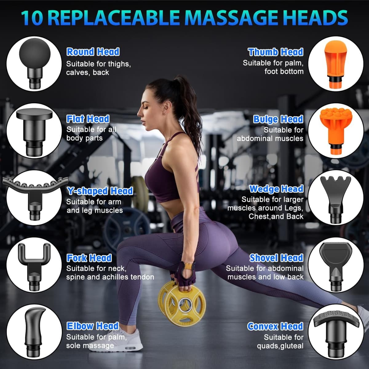 TOLOCO Massage Gun, Deep Tissue Back Massage for Athletes