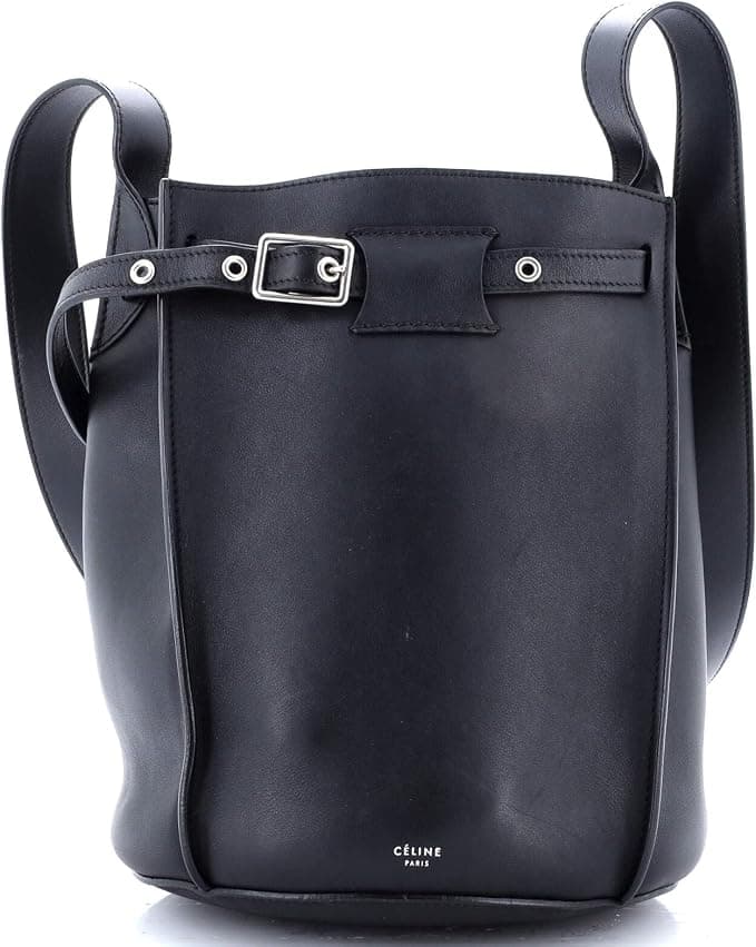 Celine Pre-Loved Long Strap Big Bag Bucket Leather, Black - Luxury Accessories - Under $1,000