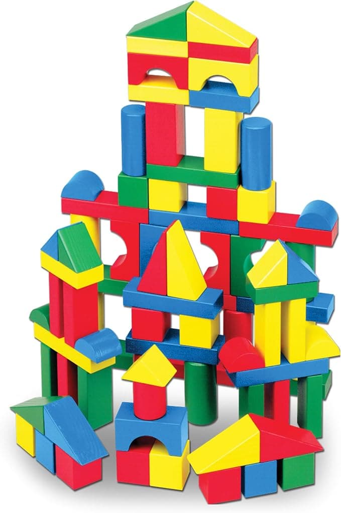 Melissa & Doug Wooden Building Blocks 100 Pieces