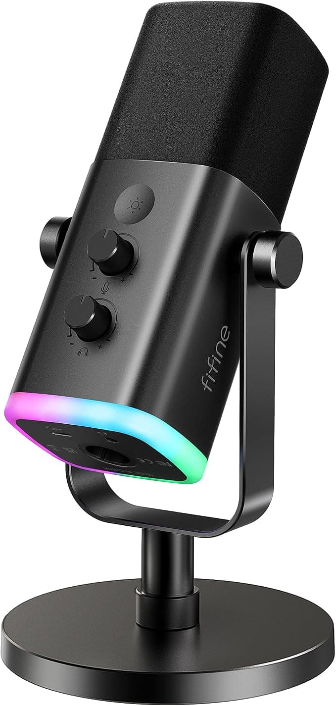 FIFINE USB/XLR Dynamic Microphone (RGB, Mute Button) - Student Electronics Review