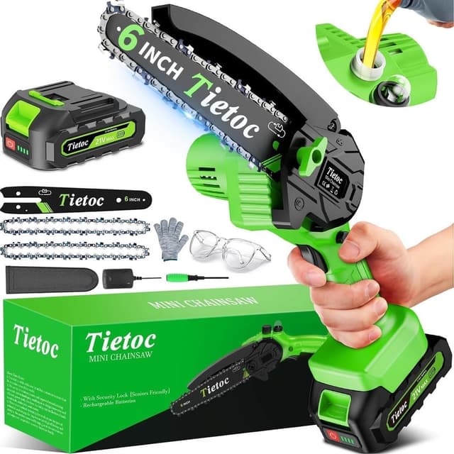 Tietoc Chainsaw 6 Inch Mini Electric Chainsaw Cordless