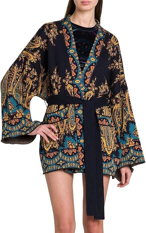 Etro Midnight Dream Wrap Cardigan Minidress - Designer Dresses - $2,000+