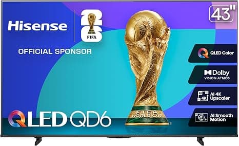 Hisense 43 inch Class QD6 Series QLED 4K UHD Smart Fire TV