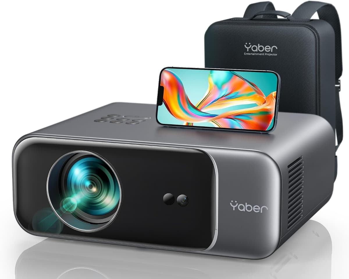 YABER Pro V9 Native 1080P Outdoor Movie Projector with Auto Focus and 6D Keystone