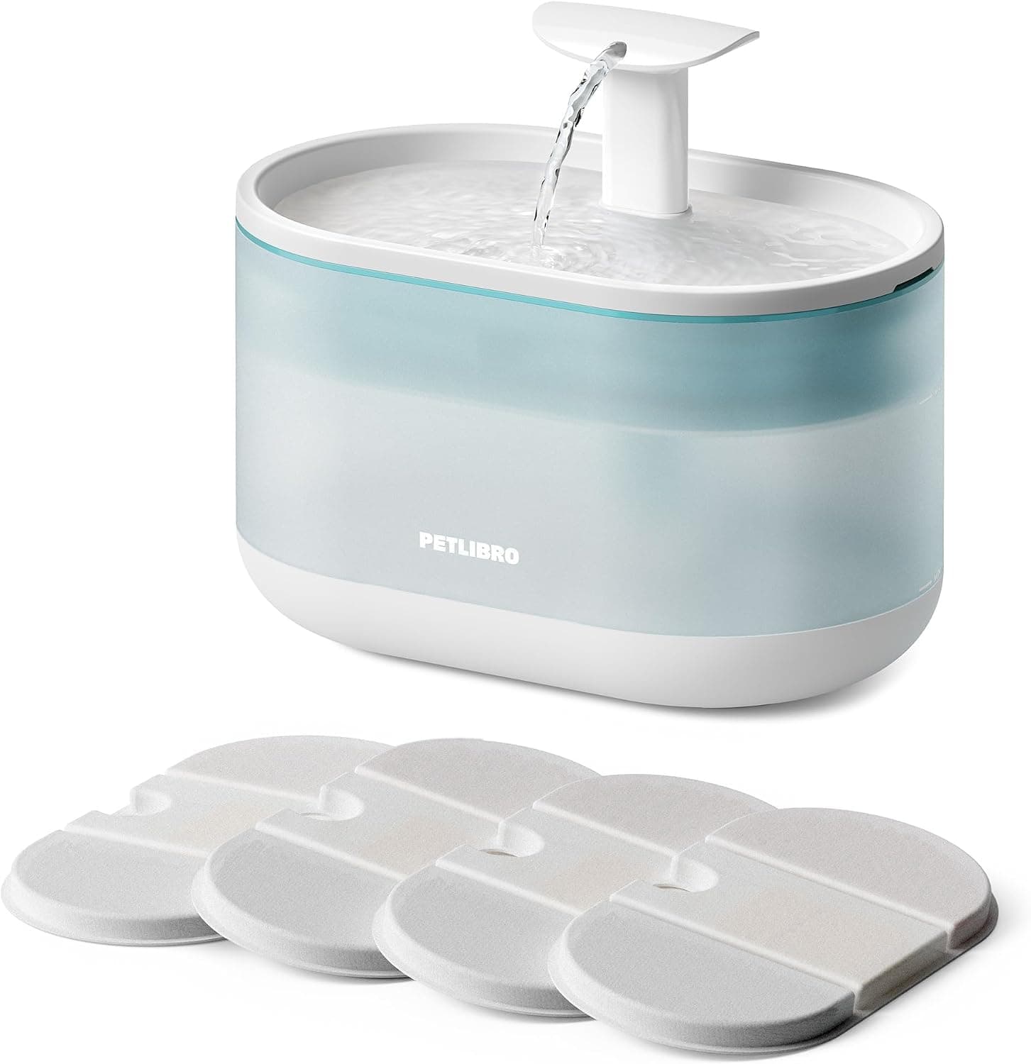 PETLIBRO capsule pet water fountain with filter cartridge and visible water window