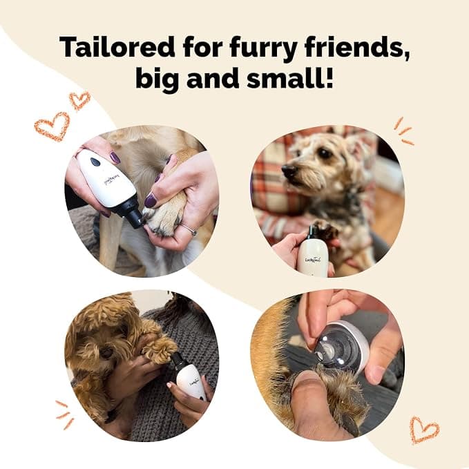 LuckyTail nail grinder with LED lights and protective cap