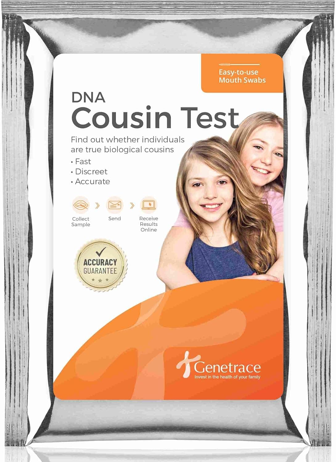 Genetrace DNA Cousin Test at-home collection kit for two potential cousins