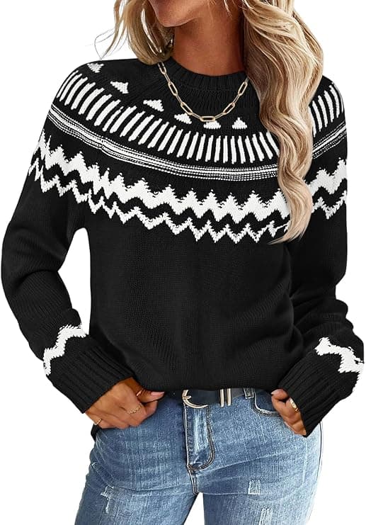 MEROKEETY striped pullover sweater in pastel colors