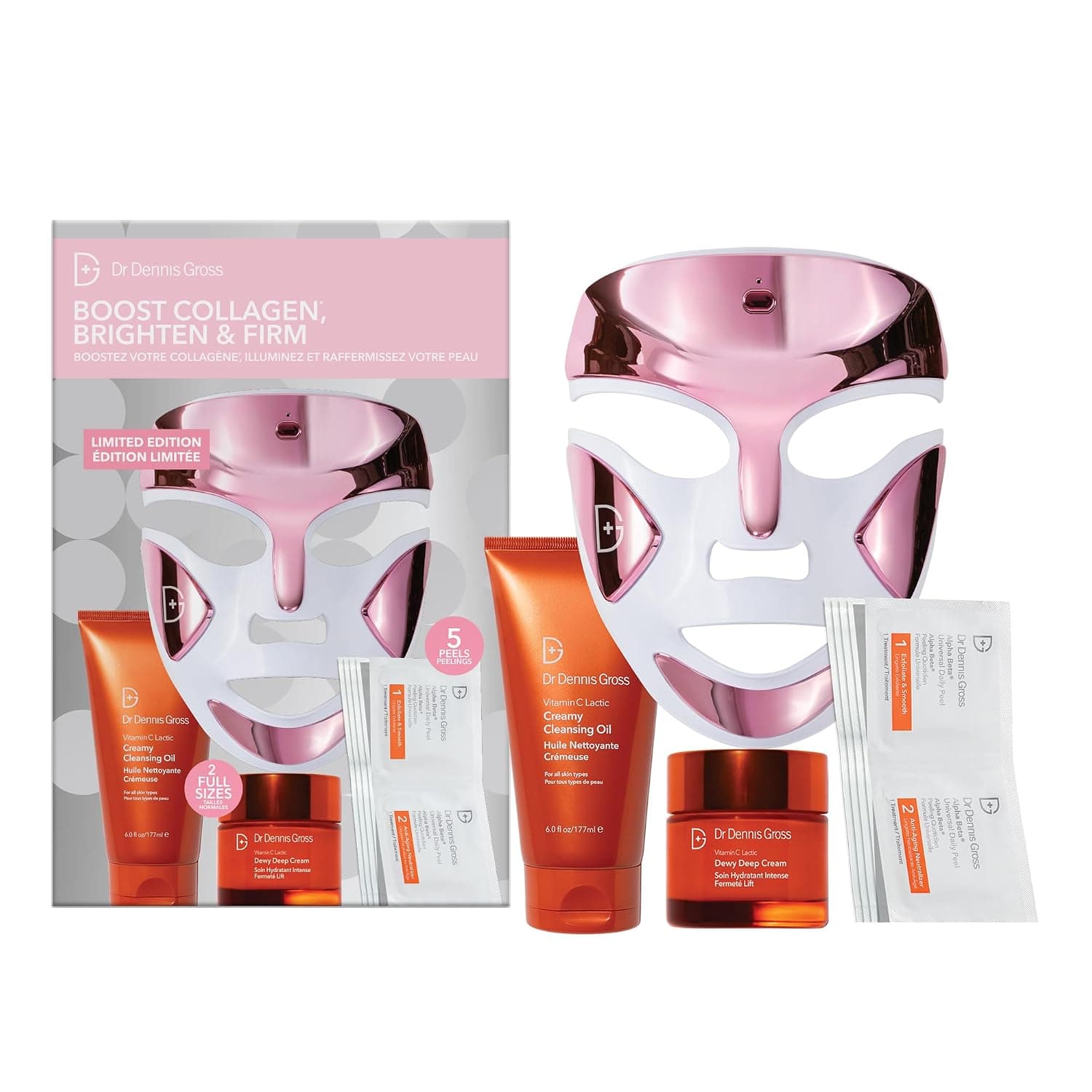 Dr Dennis Gross Boost Collagen, Brighten & Firm Kit – Pink dpl Faceware Pro LED Device