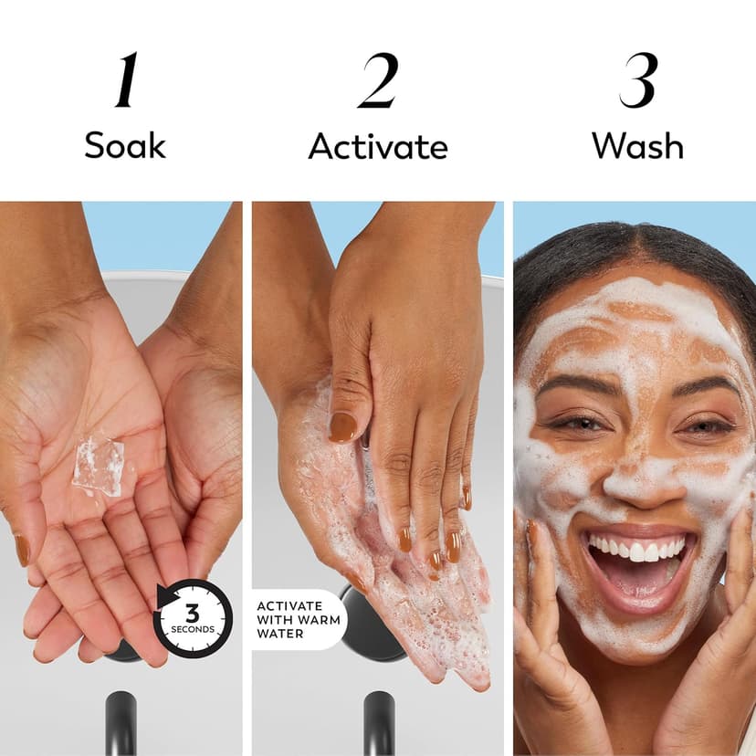 Olay Face Wash, Gentle Cleansing Melts, Fragrance-Free, Daily Use Cleanser, For All Skin Types, Travel Size, Water-Activated to Clean, Tone, and Refresh, 64ct (2 Pack x 32ct)