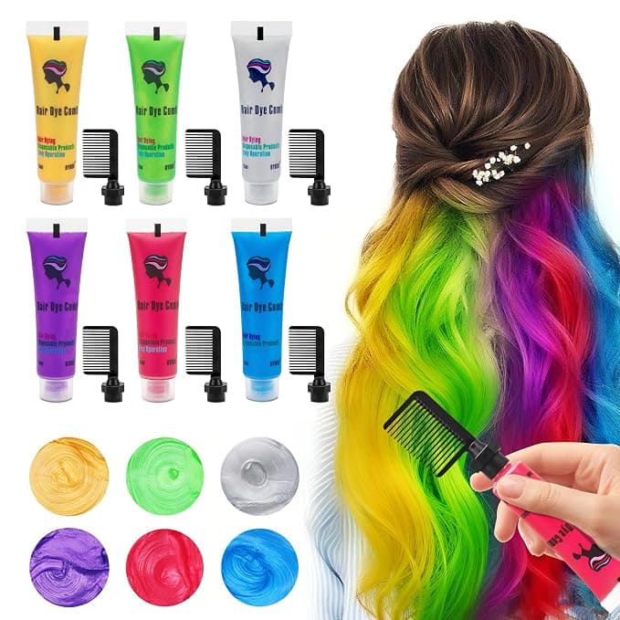 Byhoo 6PCS Temporary Hair Dye for Dark Hair