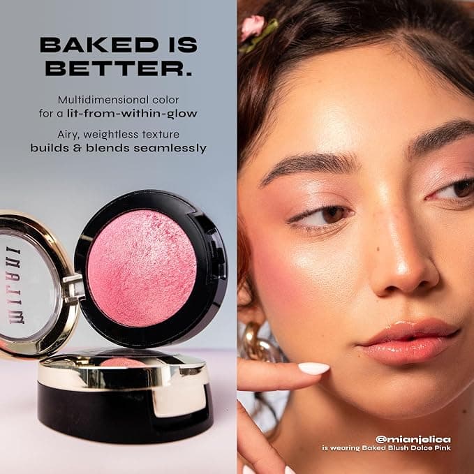 Milani Baked Blush, Powder Blush for Cheeks, Cruelty Free Makeup - Shape, Contour & Highlight Face for a Shimmery or Matte Finish - Berry Amore - Powder Blush - Under $25